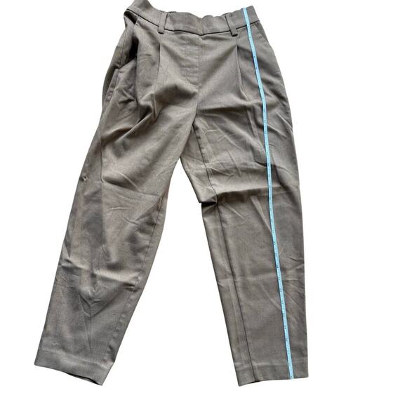 Ann Taylor LOFT Brown Crop Pleated Trouser Pants Tailored Career Work Size XXSP - Picture 6 of 10
